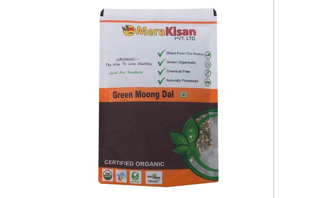 MeraKisan Organic Green Moong Dal    Pack  500 grams